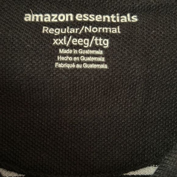NEW Amazon Essentials Black And White Polo Shirt - Picture 3 of 5